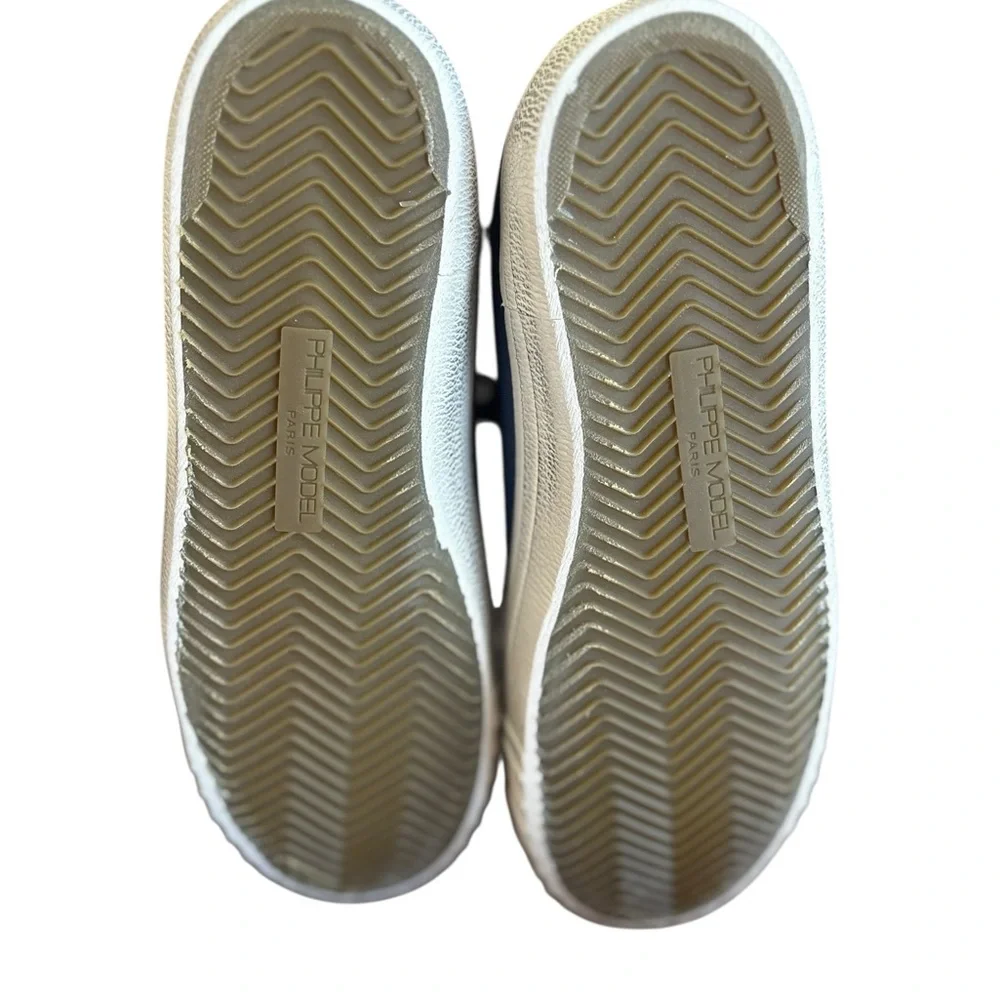 Philippe Model Navy Sneakers with Green and Red Stripes - Picture 7 of 8